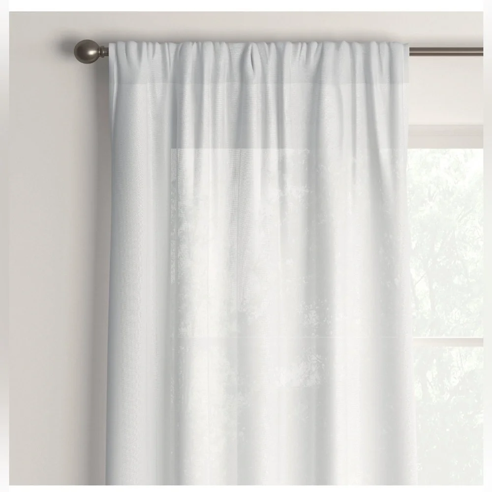 NEW! Set of 2 Sheer White Curtains 60”x84”